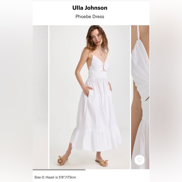 Ulla Johnson Phoebe Midi Dress White New w/out Tags A polished fit & flare dress - Picture 4 of 4